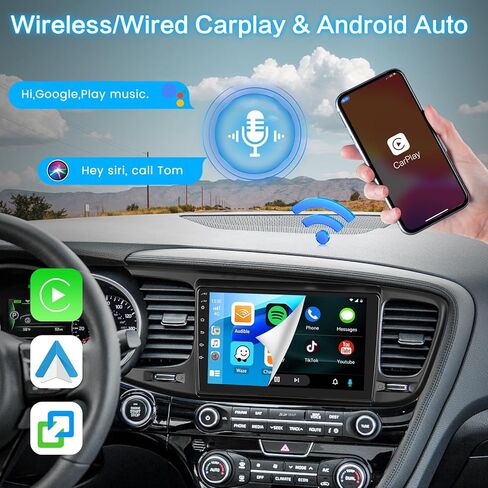 8 Core 4G+64G Inefala for Kia Optima K5 2013-2015 Android 13 Car Stereo Radio with Wireless Carplay & Android Auto, 9" Touchscreen with WiFi GPS BT DSP 4G Antenna FM/RDS/AM Backup Camera Mic in Kuwait