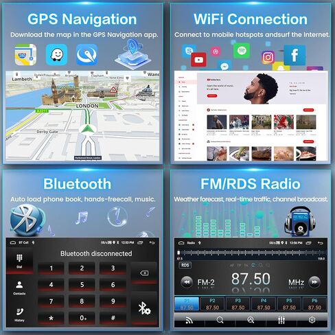8 Core 4G+64G Inefala for Kia Optima K5 2013-2015 Android 13 Car Stereo Radio with Wireless Carplay & Android Auto, 9" Touchscreen with WiFi GPS BT DSP 4G Antenna FM/RDS/AM Backup Camera Mic in Kuwait