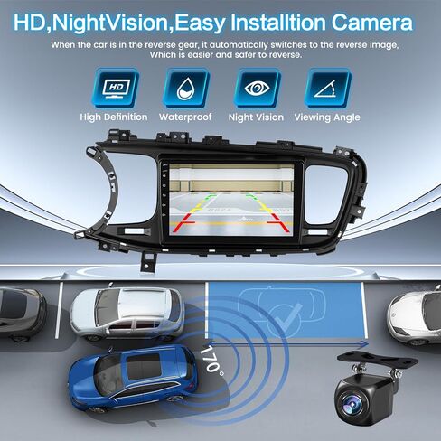 8 Core 4G+64G Inefala for Kia Optima K5 2013-2015 Android 13 Car Stereo Radio with Wireless Carplay & Android Auto, 9" Touchscreen with WiFi GPS BT DSP 4G Antenna FM/RDS/AM Backup Camera Mic in Kuwait