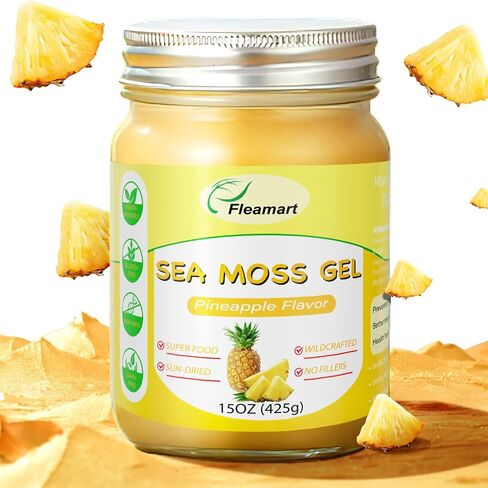 15 أوقية البحر الطحلب جل الأيرلندي البرية هلام Seamoss Seamoss ، ودعم المعادن فيتامينات Superfood Superfood ، ونكهة الأناناس in Saudi Arabia