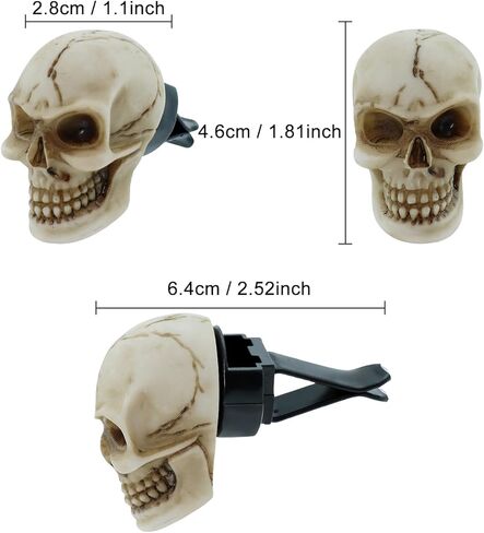 Skull Car Air Fresheners Cute Cool Funny Air Conditioning Vent Perfume Diffuser Decoration Interior Car Accessories 2 pcs in Kuwait