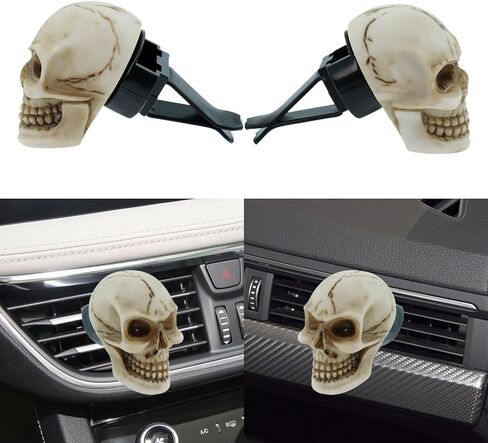 Skull Car Air Fresheners Cute Cool Funny Air Conditioning Vent Perfume Diffuser Decoration Interior Car Accessories 2 pcs in Kuwait