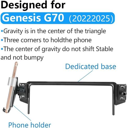 Car Phone Holder for Genesis GV70 2022-2025, GV80 2021-2024, G80 2021-2024 Auto Interior Accessories, Best Cell Phones Mount, Cellphone Mobile Cradle, Charging Screen Stand in Saudi Arabia