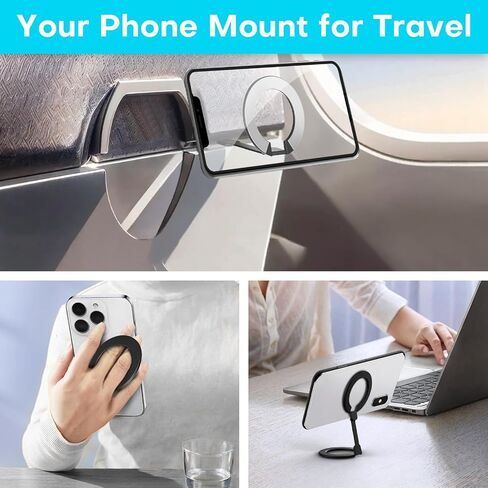 Mini Airplane Magnetic Phone Holder, MagSafe Compatible Magnetic Travel Phone Mount, Must-Have Flight Accessories, Travel Essentials in Saudi Arabia