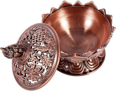 Bisense Burner ، Lotus Cone Holder Vintage Metal Stick Croper Decoration الزنك زنك الفحم زخرفة للعلاج الروحي الروحية المكتب الداخلي لليوغا التأمل الهدايا in Saudi Arabia