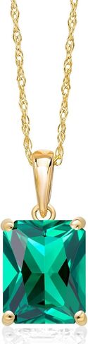 GEM Stone King 14K Gold Mold 9x7mm Mut Gemstone Gemstone Solitaire Netlace | قلادة ذهبية للنساء | مع سلسلة ذهبية 18 بوصة in Saudi Arabia