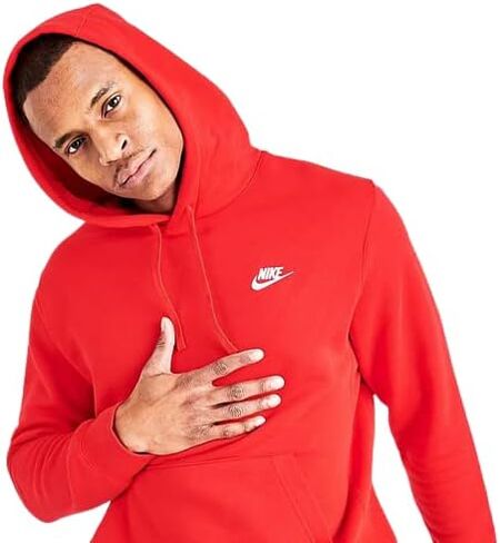 Nike Mens Club Swoosh Hoody, White, X-Large in Saudi Arabia