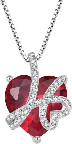 STARCHENIE Love Heart Pendant Necklace 925 Sterling Silver Birthstone Jewelry for Women in Saudi Arabia