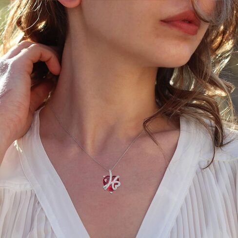 STARCHENIE Love Heart Pendant Necklace 925 Sterling Silver Birthstone Jewelry for Women in Saudi Arabia