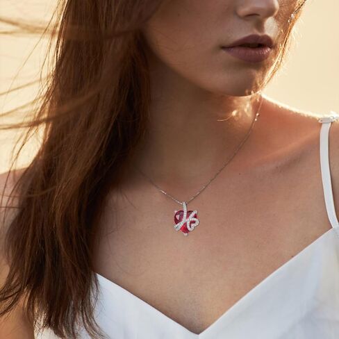 STARCHENIE Love Heart Pendant Necklace 925 Sterling Silver Birthstone Jewelry for Women in Saudi Arabia