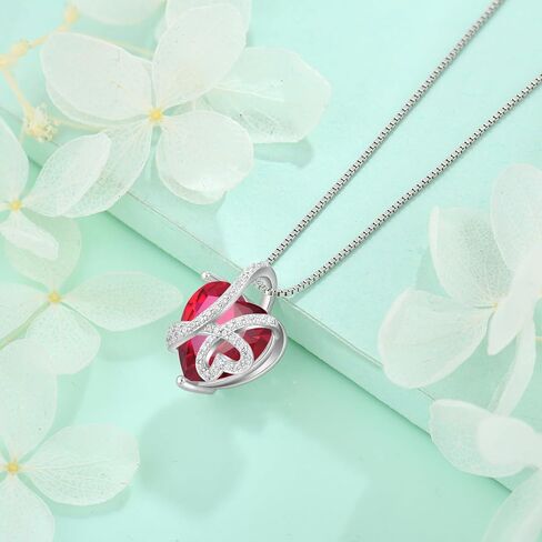 STARCHENIE Love Heart Pendant Necklace 925 Sterling Silver Birthstone Jewelry for Women in Saudi Arabia