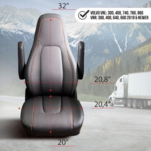 SEAT Cover for Volvo VNL 2019-PRESENT OEM Stock SEAT (Black/Black) in Saudi Arabia