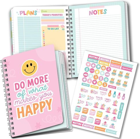 To Do List Notebook for Work – Undated Daily Planner with Hourly Schedule, Priorities & Checklist, Compact, Motivational Planner for Work, Wellness & Productivity (Pink) in Saudi Arabia