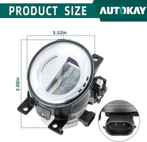 AUTOKAY New Front LED Fog Lights Lamps Pair Fits for Infiniti Q50 Q60 2018 2019 2020 2021 2022 in Saudi Arabia