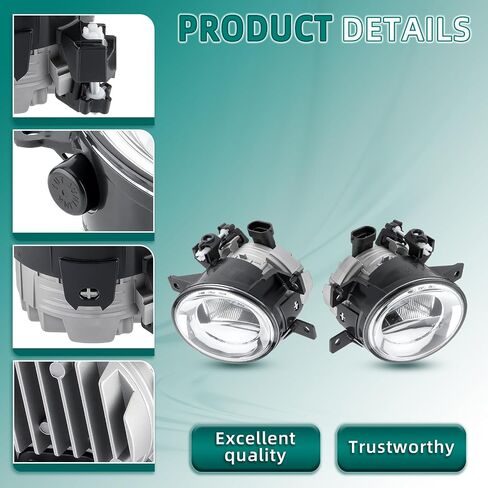 AUTOKAY New Front LED Fog Lights Lamps Pair Fits for Infiniti Q50 Q60 2018 2019 2020 2021 2022 in Saudi Arabia