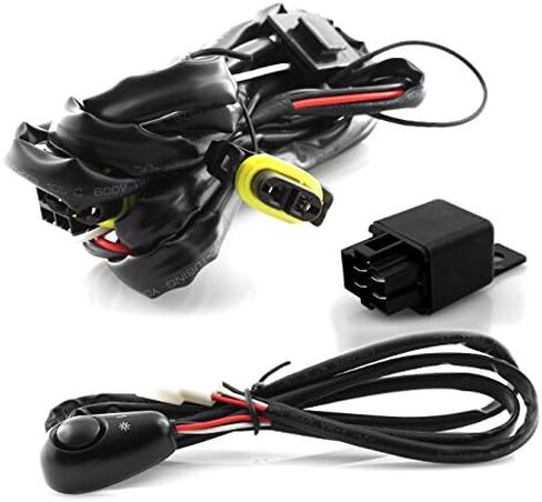 AKKON - For 10-12 Ford Mustang Black Bezel Clear Lens Bumper Driving Fog Light W/Switch + Harness + Bulbs in Saudi Arabia