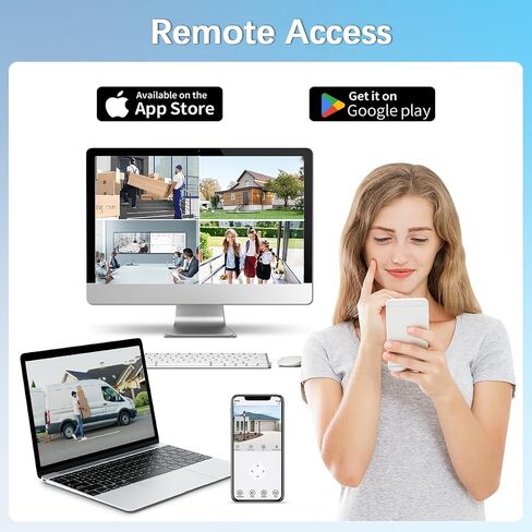 【Flashing LEDs Visual Alert】 Outdoor Wired Security Camera System, Home Video Surveillance Systems, CCTV Cameras with DVR Recorder in Saudi Arabia