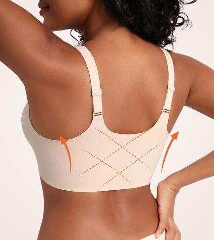 HACI Seamless Front Closure Posture Bra for Women,Wireless Smooth X-Back Support Bra in Kuwait