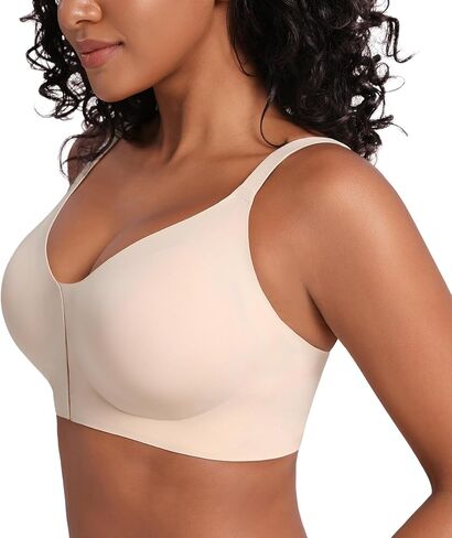 HACI Seamless Front Closure Posture Bra for Women,Wireless Smooth X-Back Support Bra in Kuwait