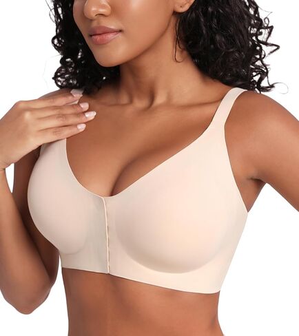 HACI Seamless Front Closure Posture Bra for Women,Wireless Smooth X-Back Support Bra in Kuwait