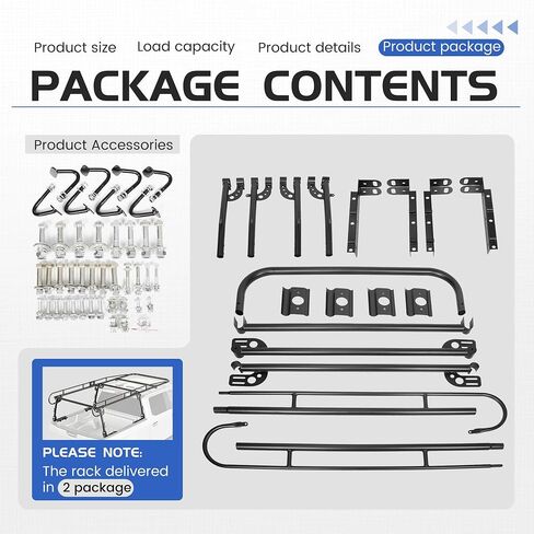 KUAFU Adjustable Truck Ladder Rack 1000lbs Weight Capacity 55-1/8"(W) x 139-5/8"(L) x 32-1/4"(H) Heavy Duty Steel Lumber Utility Kayak Rack-(2 Package) in Saudi Arabia