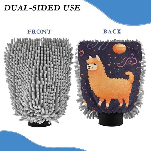 Absorbent Microfiber Car Wash Drying Mitts, 2 Pack, Scratch-Free & Lint-Free, Rich Foam, Highly Absorbent, Double Sided, Wash Mitt Perfect for Car Washing, M, Alpaca (8) in Saudi Arabia