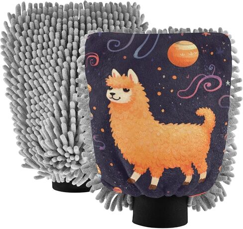 Absorbent Microfiber Car Wash Drying Mitts, 2 Pack, Scratch-Free & Lint-Free, Rich Foam, Highly Absorbent, Double Sided, Wash Mitt Perfect for Car Washing, M, Alpaca (8) in Saudi Arabia