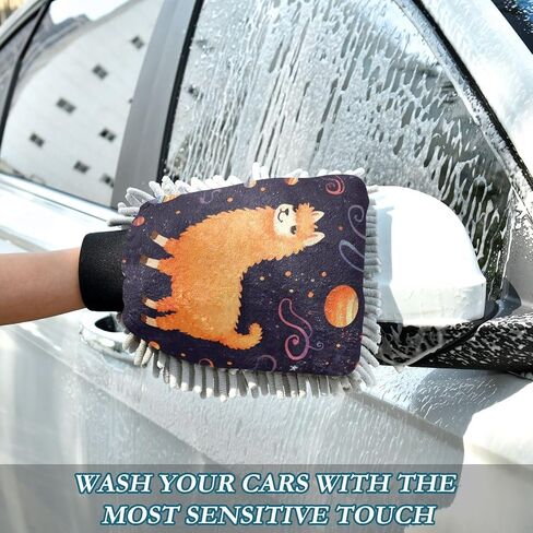 Absorbent Microfiber Car Wash Drying Mitts, 2 Pack, Scratch-Free & Lint-Free, Rich Foam, Highly Absorbent, Double Sided, Wash Mitt Perfect for Car Washing, M, Alpaca (8) in Saudi Arabia