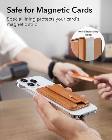 ESR for MagSafe Wallet, 5-Card Holder, Magnetic Wallet for iPhone, Phone Wallet with 3,200 g Magnetic Strength, Vegan Leather, Slim Wallet for iPhone 16/15/14/13/12 Series, Not for 13/12 Mini, Black in Saudi Arabia
