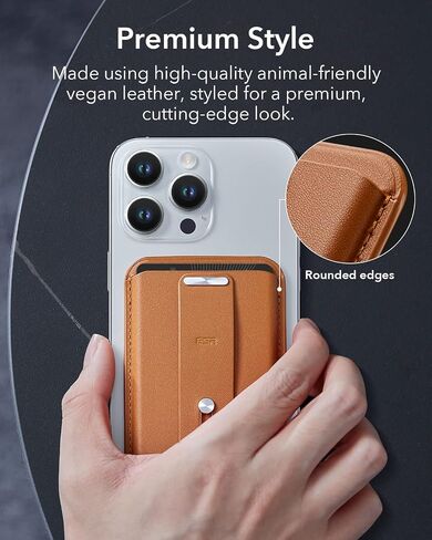 ESR for MagSafe Wallet, 5-Card Holder, Magnetic Wallet for iPhone, Phone Wallet with 3,200 g Magnetic Strength, Vegan Leather, Slim Wallet for iPhone 16/15/14/13/12 Series, Not for 13/12 Mini, Black in Saudi Arabia