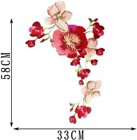 1pcs Beautiful Flower Large Water Soluble Embroideried Fabric National Trend Applique Patch Sew Clothes Accessories (Gray E) in Kuwait