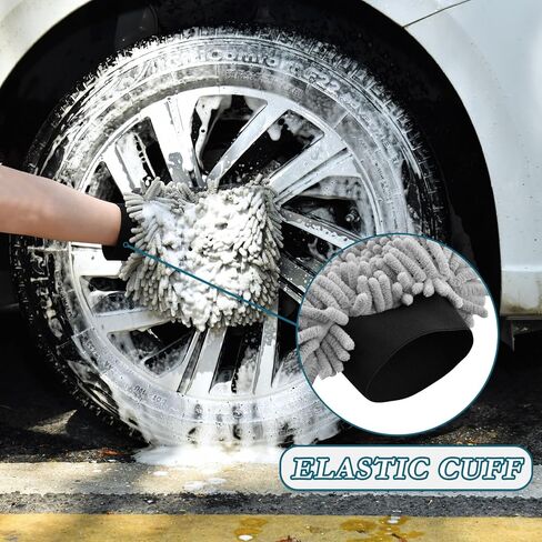 Absorbent Microfiber Car Wash Drying Mitts, 2 Pack, Scratch-Free & Lint-Free, Rich Foam, Highly Absorbent, Double Sided, Wash Mitt Perfect for Car Washing, M, Heart Flowers Frog (1) in Saudi Arabia