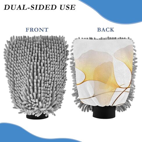 Absorbent Microfiber Car Wash Drying Mitts, 2 Pack, Scratch-Free & Lint-Free, Rich Foam, Highly Absorbent, Double Sided, Wash Mitt Perfect for Car Washing, L, Flower (32) in Saudi Arabia