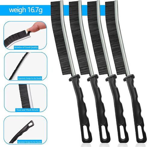 4PCS Handled Cleaning Brush Hard Bristle Crevice Thin Gap Small Cleaning Brush Grout Brush Kitchen Edge Brush Cleaning Tools for Faucets Floor Toilet Bathroom Home Bathtub Sink Household Window (4) in Saudi Arabia