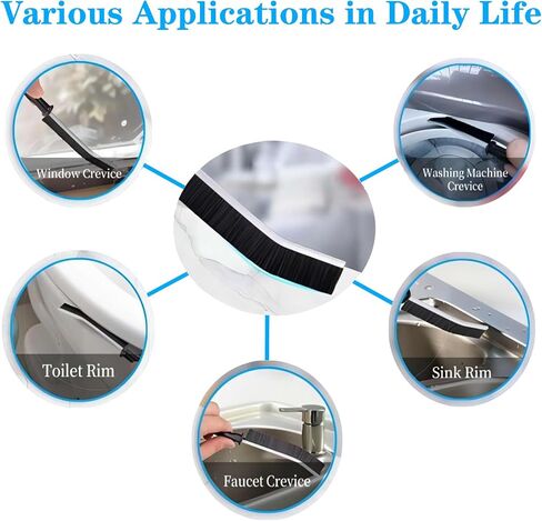 4PCS Handled Cleaning Brush Hard Bristle Crevice Thin Gap Small Cleaning Brush Grout Brush Kitchen Edge Brush Cleaning Tools for Faucets Floor Toilet Bathroom Home Bathtub Sink Household Window (4) in Saudi Arabia