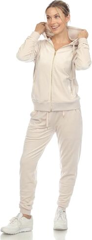 white mark Women's 2-Piece Velour Tracksuit Jogger Outfit Activewear Set in Saudi Arabia
