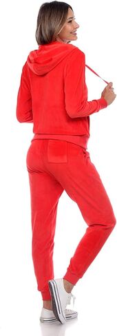 white mark Women's 2-Piece Velour Tracksuit Jogger Outfit Activewear Set in Saudi Arabia