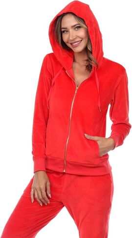 white mark Women's 2-Piece Velour Tracksuit Jogger Outfit Activewear Set in Saudi Arabia