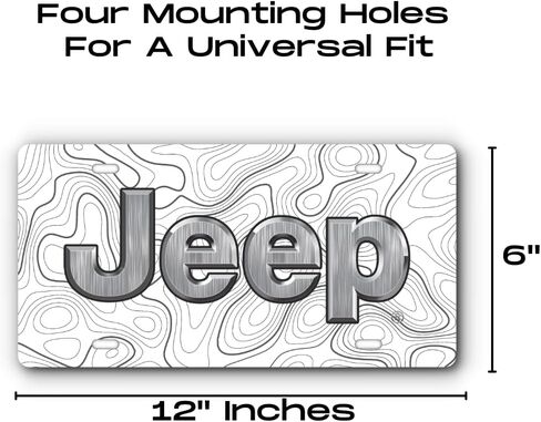 Front Vanity Plate for Jeep Vehicles - Mopar Officially Licensed - Topographical Design with Four Mounting Holes for a Universal Fit (White) in Saudi Arabia