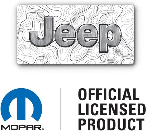 Front Vanity Plate for Jeep Vehicles - Mopar Officially Licensed - Topographical Design with Four Mounting Holes for a Universal Fit (White) in Saudi Arabia