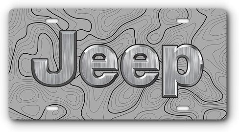 Front Vanity Plate for Jeep Vehicles - Mopar Officially Licensed - Topographical Design with Four Mounting Holes for a Universal Fit (White) in Saudi Arabia