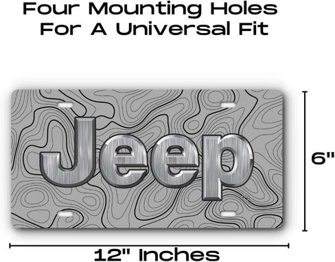 Front Vanity Plate for Jeep Vehicles - Mopar Officially Licensed - Topographical Design with Four Mounting Holes for a Universal Fit (White) in Saudi Arabia