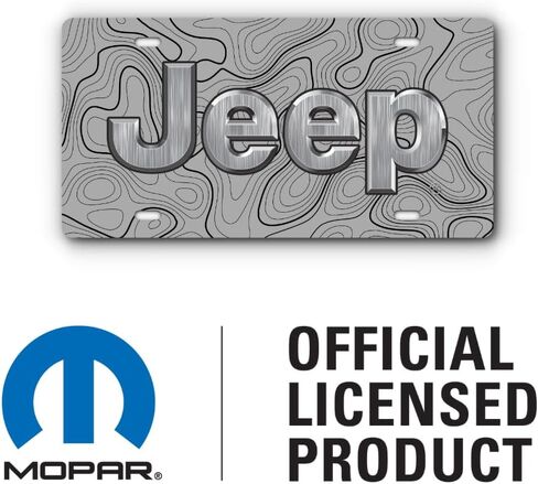 Front Vanity Plate for Jeep Vehicles - Mopar Officially Licensed - Topographical Design with Four Mounting Holes for a Universal Fit (White) in Saudi Arabia