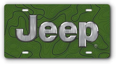 Front Vanity Plate for Jeep Vehicles - Mopar Officially Licensed - Topographical Design with Four Mounting Holes for a Universal Fit (White) in Saudi Arabia