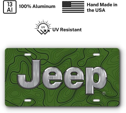 Front Vanity Plate for Jeep Vehicles - Mopar Officially Licensed - Topographical Design with Four Mounting Holes for a Universal Fit (White) in Saudi Arabia