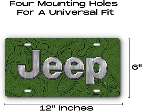 Front Vanity Plate for Jeep Vehicles - Mopar Officially Licensed - Topographical Design with Four Mounting Holes for a Universal Fit (White) in Saudi Arabia