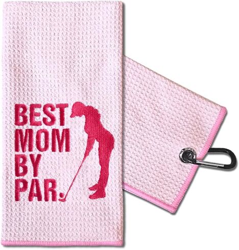 TOUNER Golfers Instructions Embroidered Golf Towels for Golf Bags with Clip, Funny Pink Golf Towel Gifts for Sister Women Neighbor Mom, Golf Accessories for Women, Thank You Christmas Birthday Gifts in Kuwait