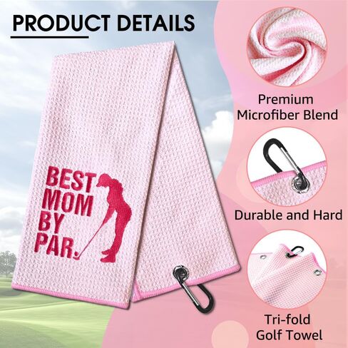 TOUNER Golfers Instructions Embroidered Golf Towels for Golf Bags with Clip, Funny Pink Golf Towel Gifts for Sister Women Neighbor Mom, Golf Accessories for Women, Thank You Christmas Birthday Gifts in Kuwait