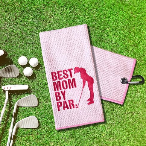 TOUNER Golfers Instructions Embroidered Golf Towels for Golf Bags with Clip, Funny Pink Golf Towel Gifts for Sister Women Neighbor Mom, Golf Accessories for Women, Thank You Christmas Birthday Gifts in Kuwait