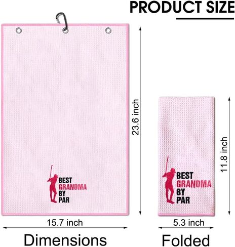 TOUNER Golfers Instructions Embroidered Golf Towels for Golf Bags with Clip, Funny Pink Golf Towel Gifts for Sister Women Neighbor Mom, Golf Accessories for Women, Thank You Christmas Birthday Gifts in Kuwait